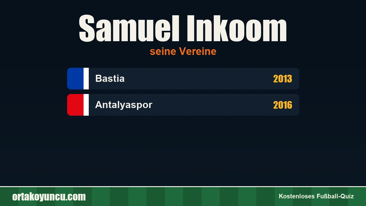 Samuel Inkoom: Vereine und Jahre