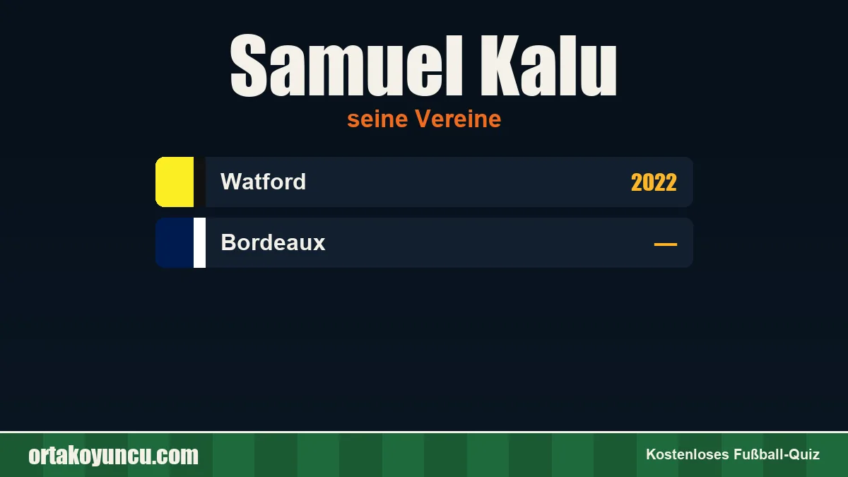Samuel Kalu: Vereine und Jahre