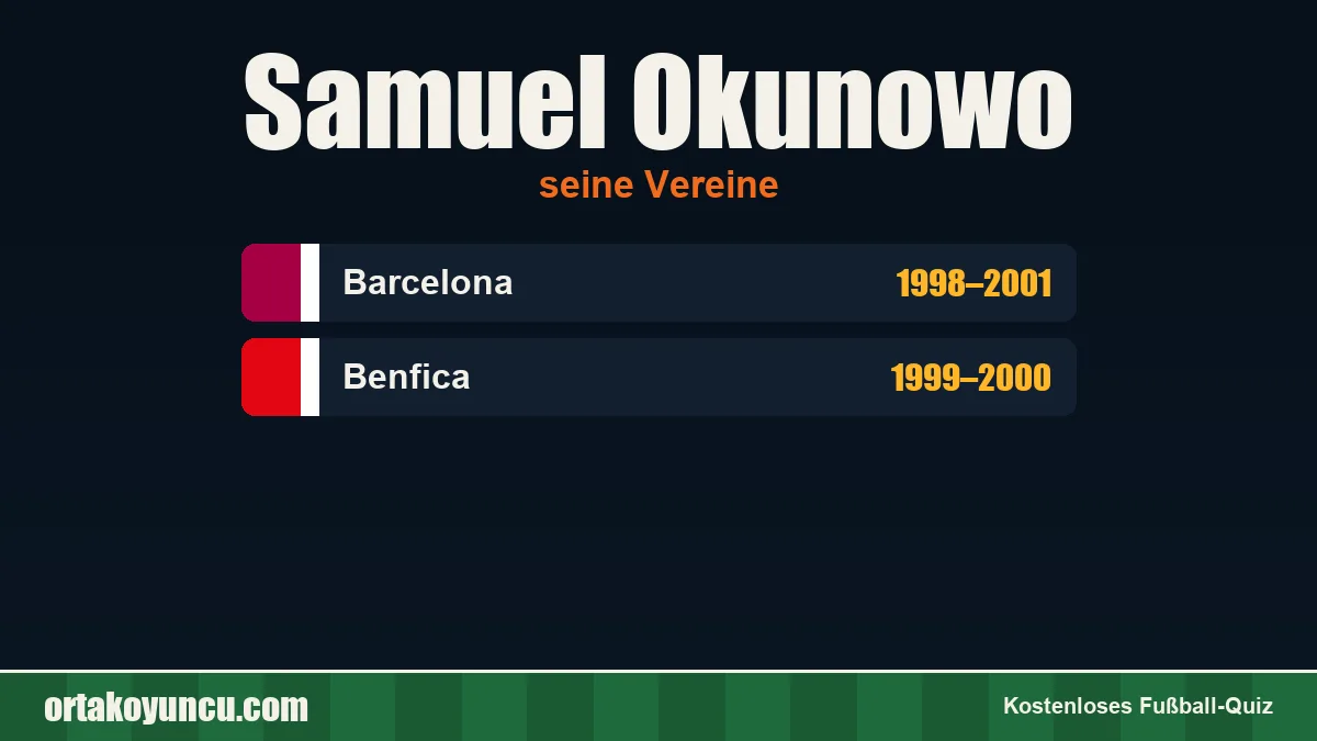 Samuel Okunowo: Vereine und Jahre