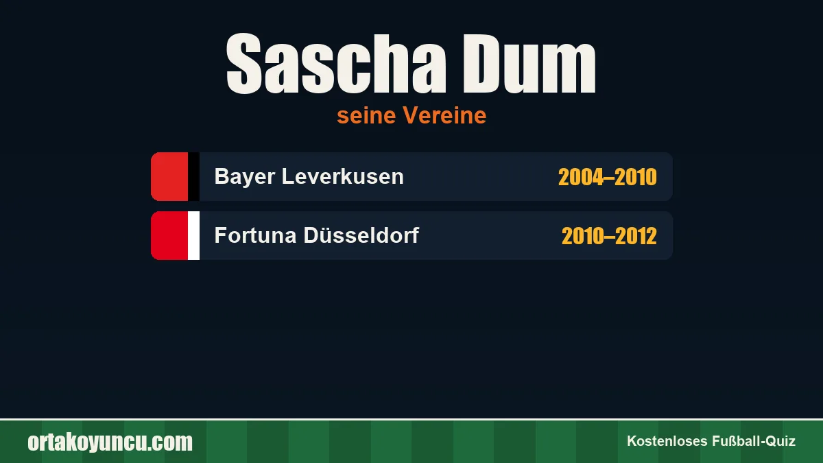 Sascha Dum: Vereine und Jahre