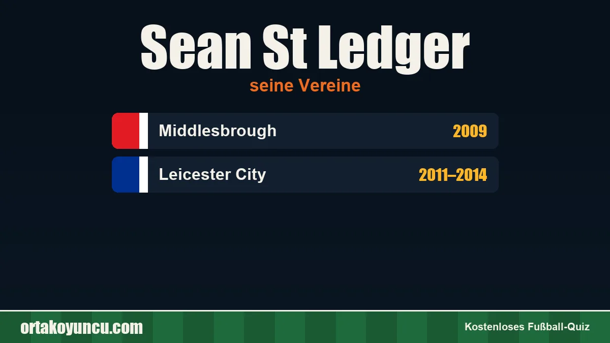 Sean St Ledger: Vereine und Jahre