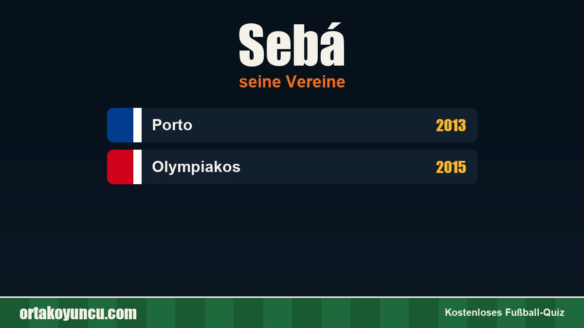 Sebá: Vereine und Jahre