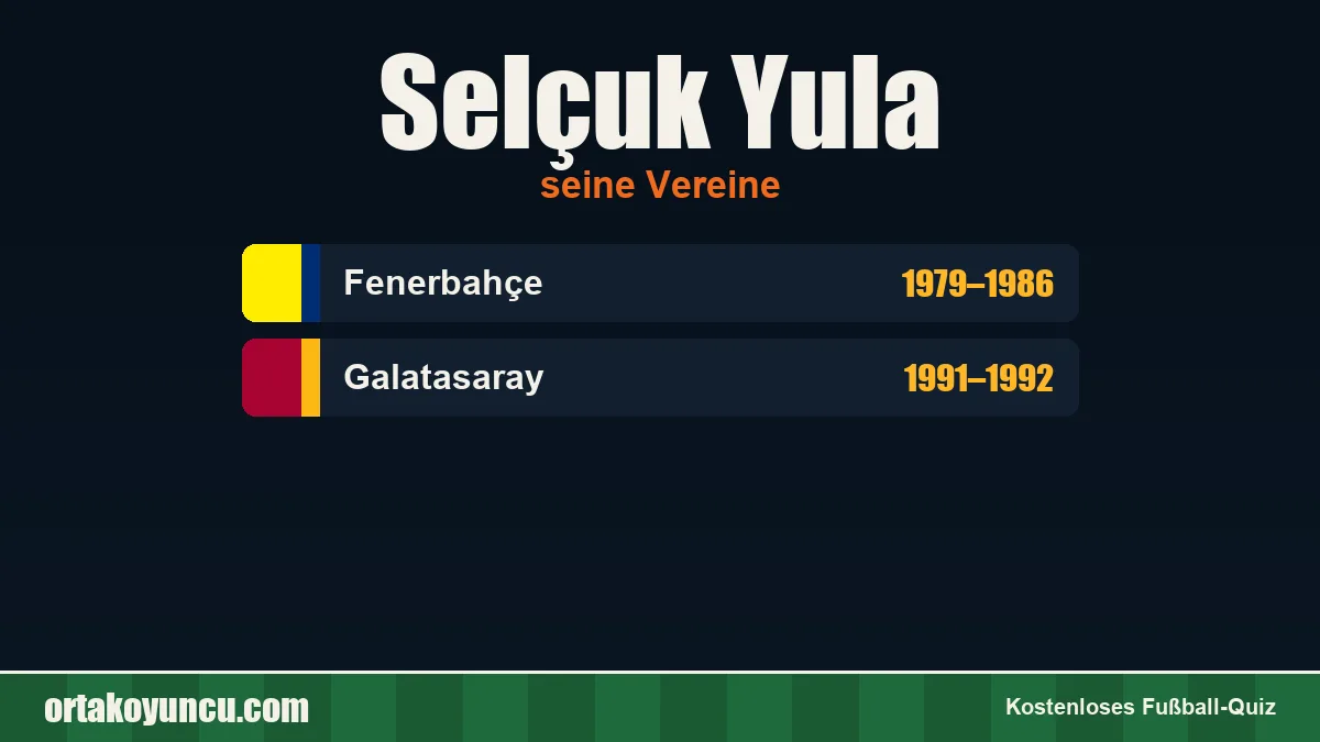 Selçuk Yula: Vereine und Jahre