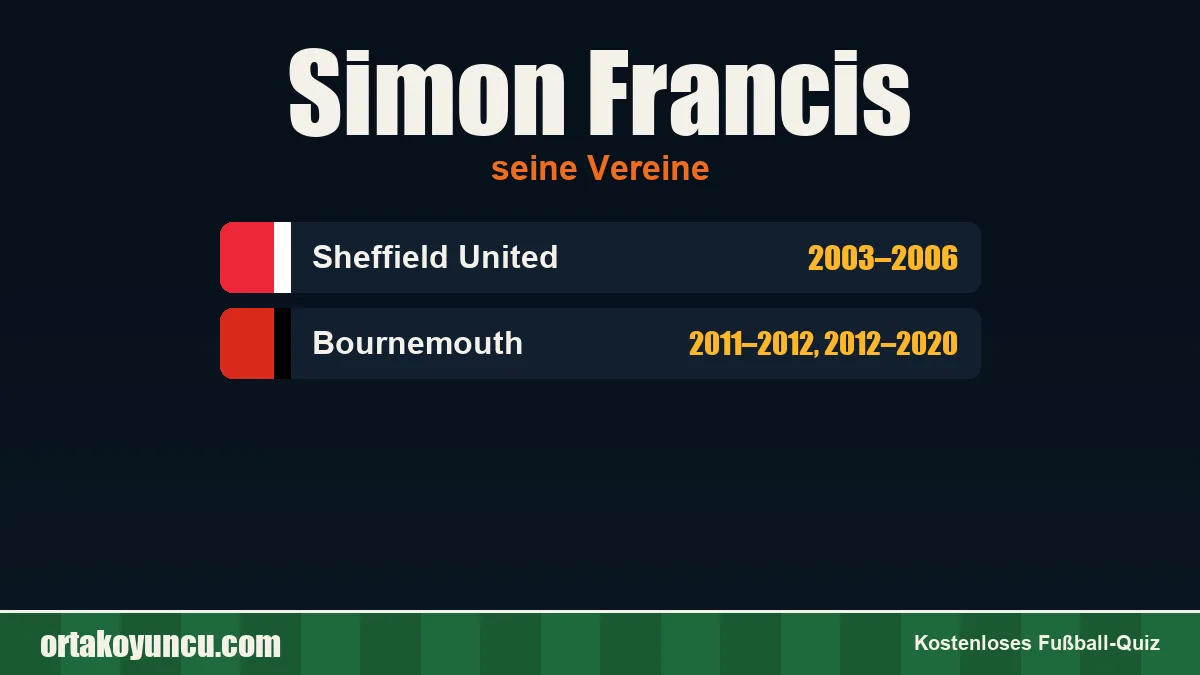 Simon Francis: Vereine und Jahre