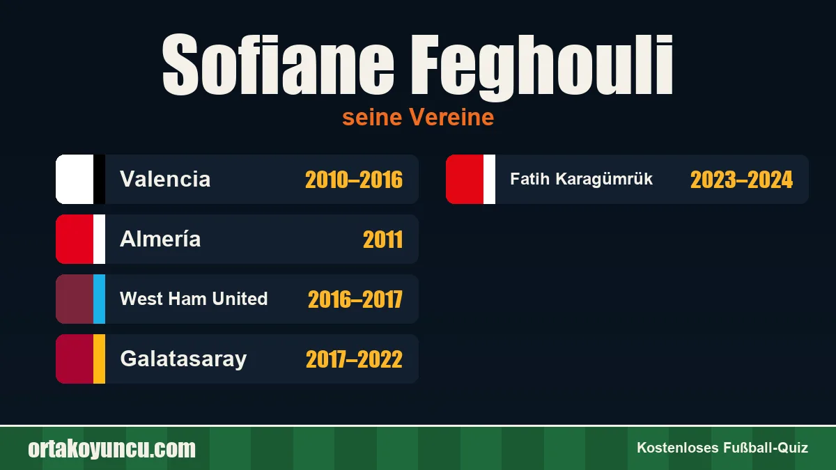 Sofiane Feghouli: Vereine und Jahre