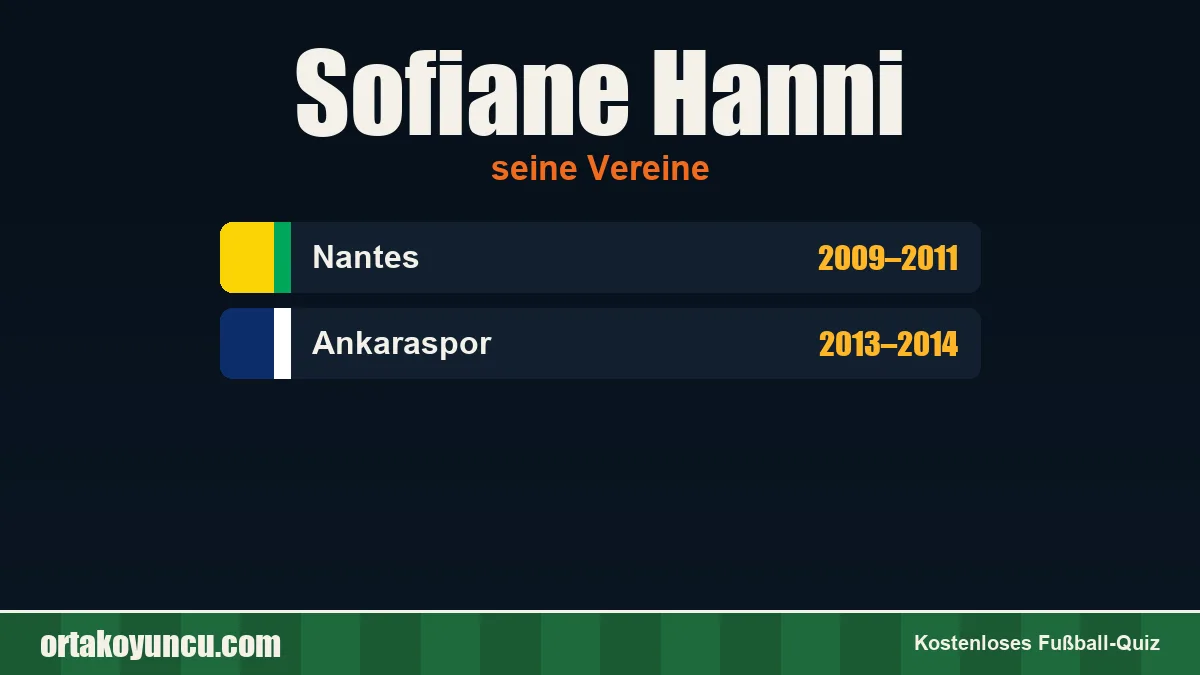 Sofiane Hanni: Vereine und Jahre