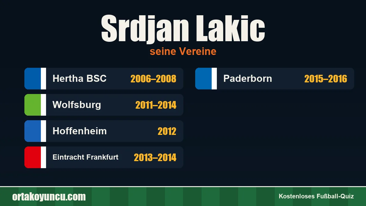 Srdjan Lakic: Vereine und Jahre