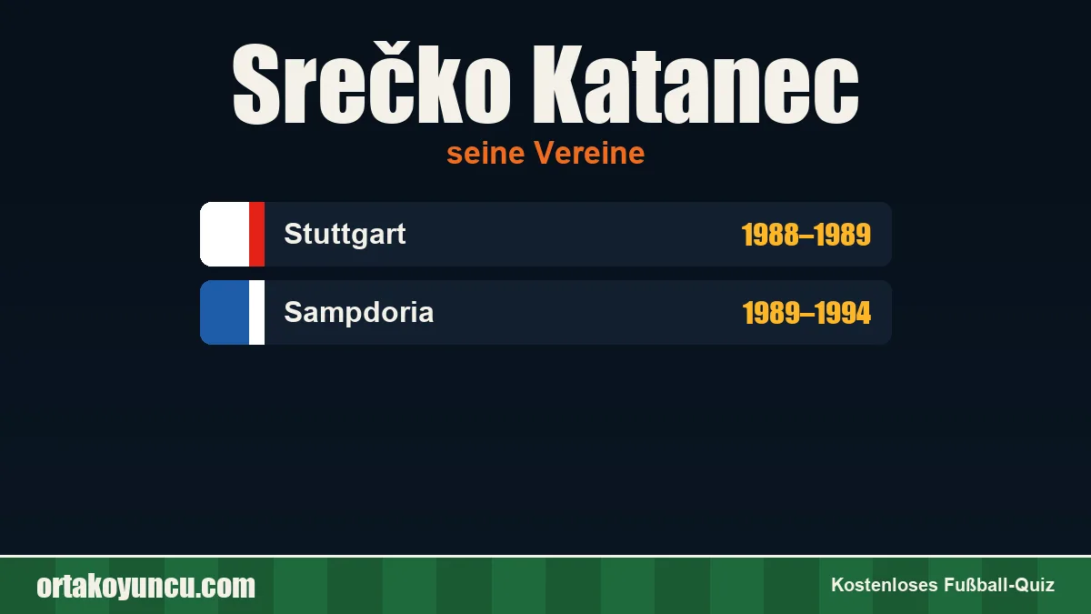 Srečko Katanec: Vereine und Jahre