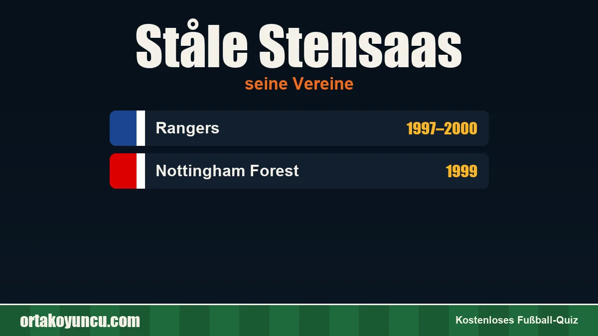 Ståle Stensaas: Vereine und Jahre
