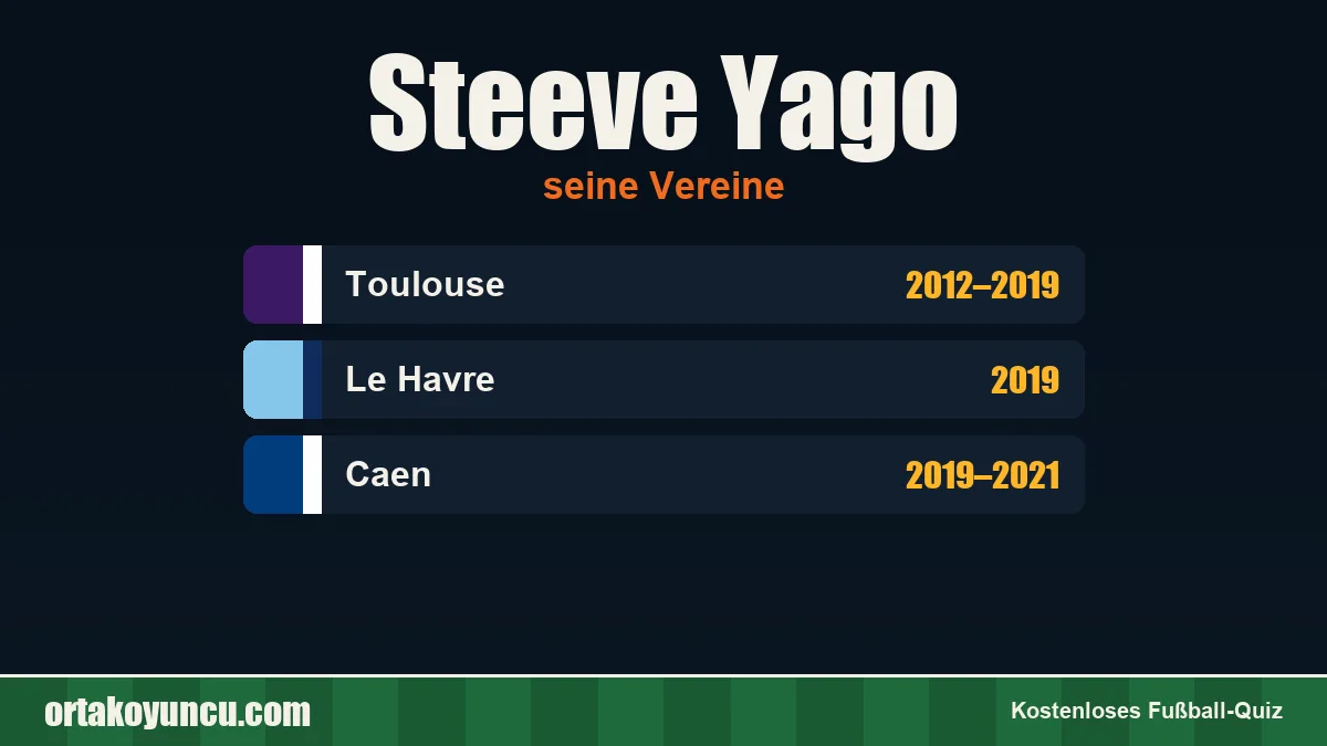 Steeve Yago: Vereine und Jahre