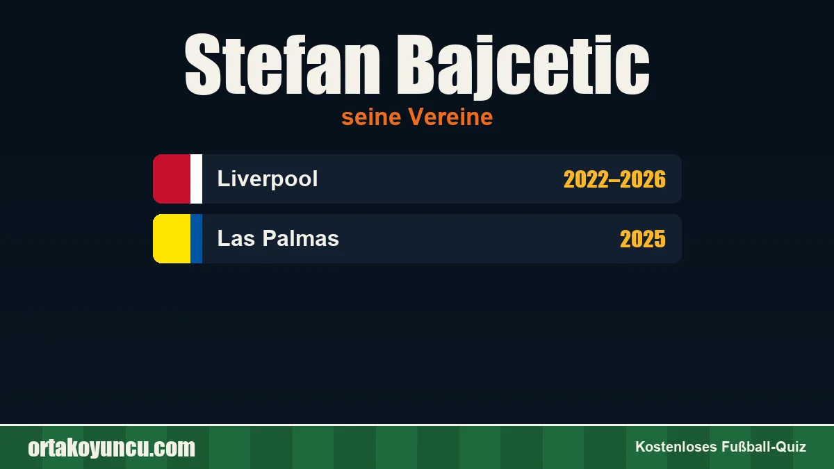 Stefan Bajcetic: Vereine und Jahre