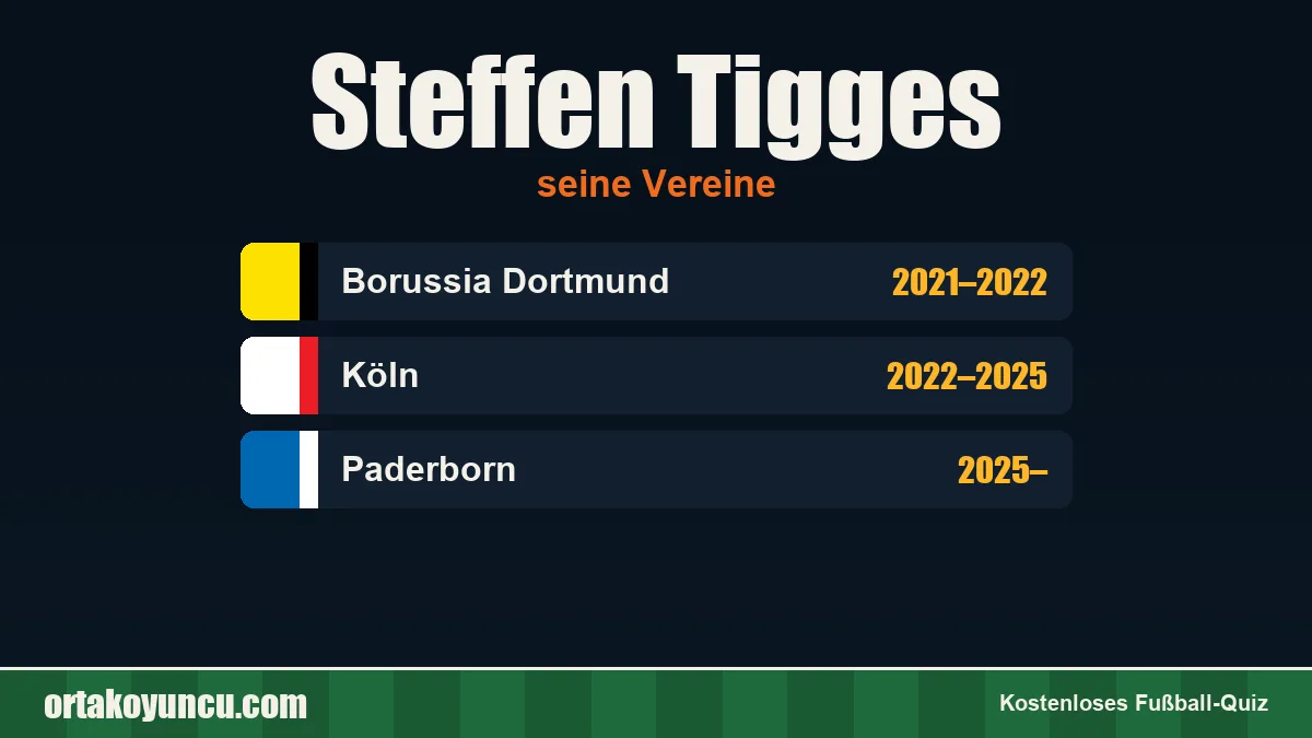 Steffen Tigges: Vereine und Jahre