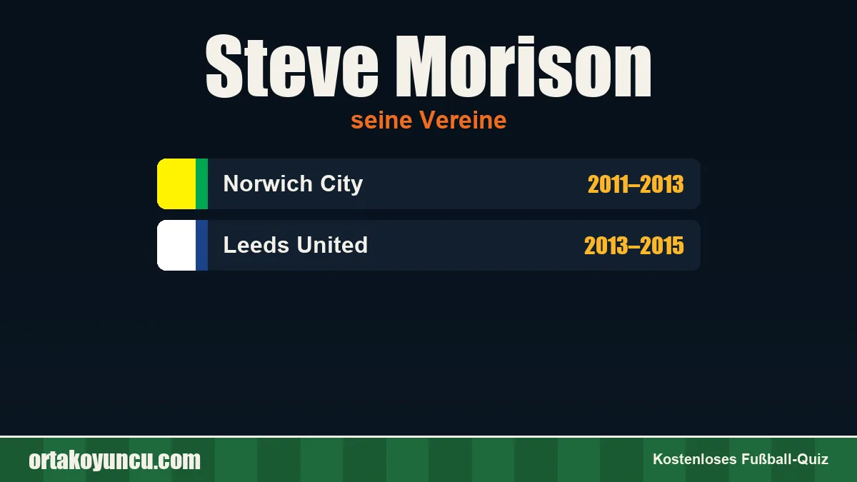 Steve Morison: Vereine und Jahre