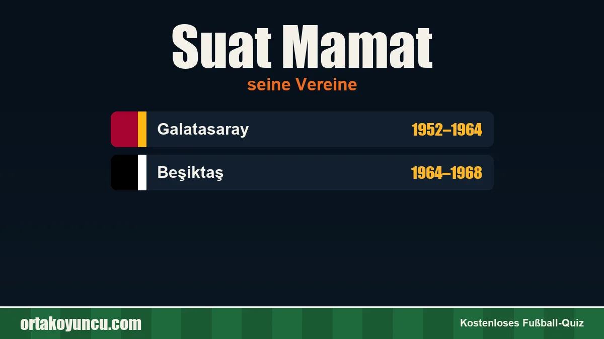 Suat Mamat: Vereine und Jahre