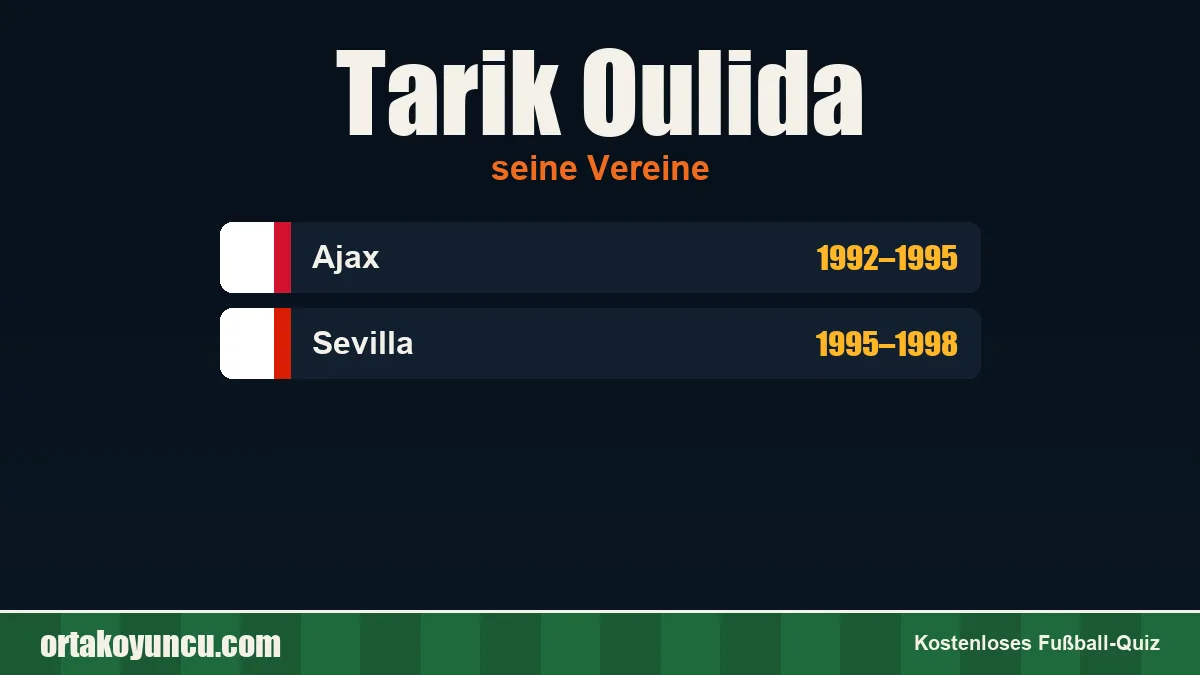 Tarik Oulida: Vereine und Jahre