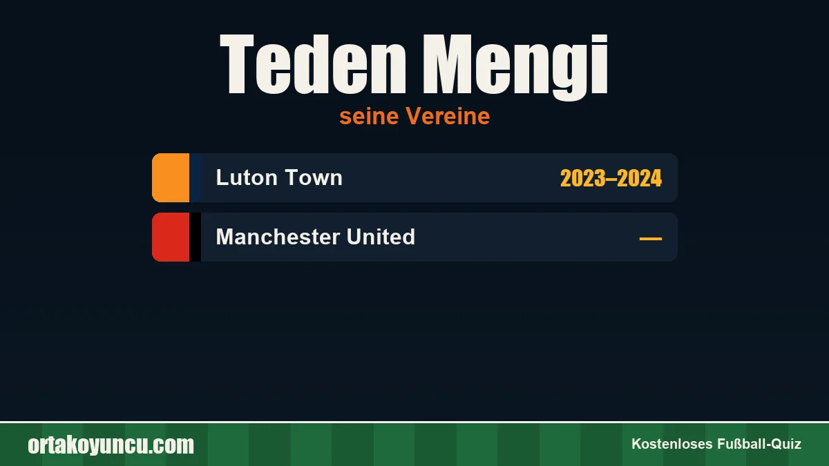 Teden Mengi: Vereine und Jahre