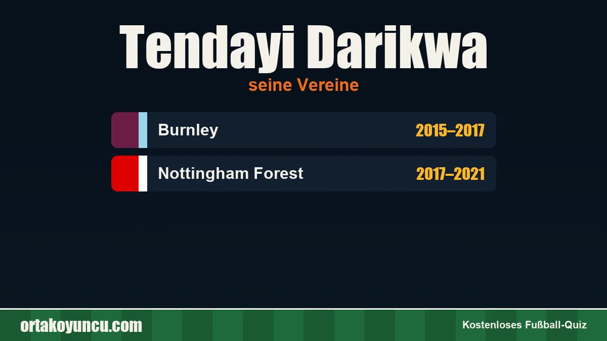 Tendayi Darikwa: Vereine und Jahre
