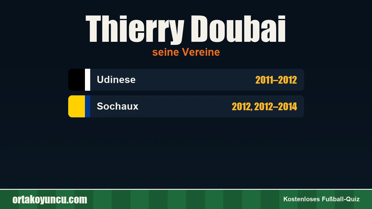 Thierry Doubai: Vereine und Jahre