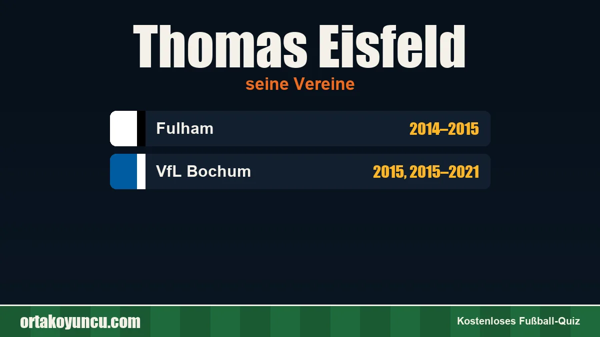 Thomas Eisfeld: Vereine und Jahre