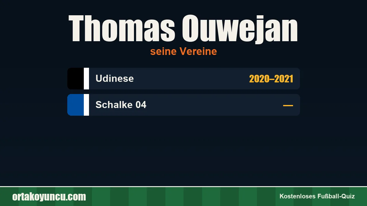 Thomas Ouwejan: Vereine und Jahre