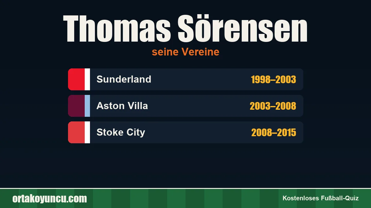Thomas Sörensen: Vereine und Jahre