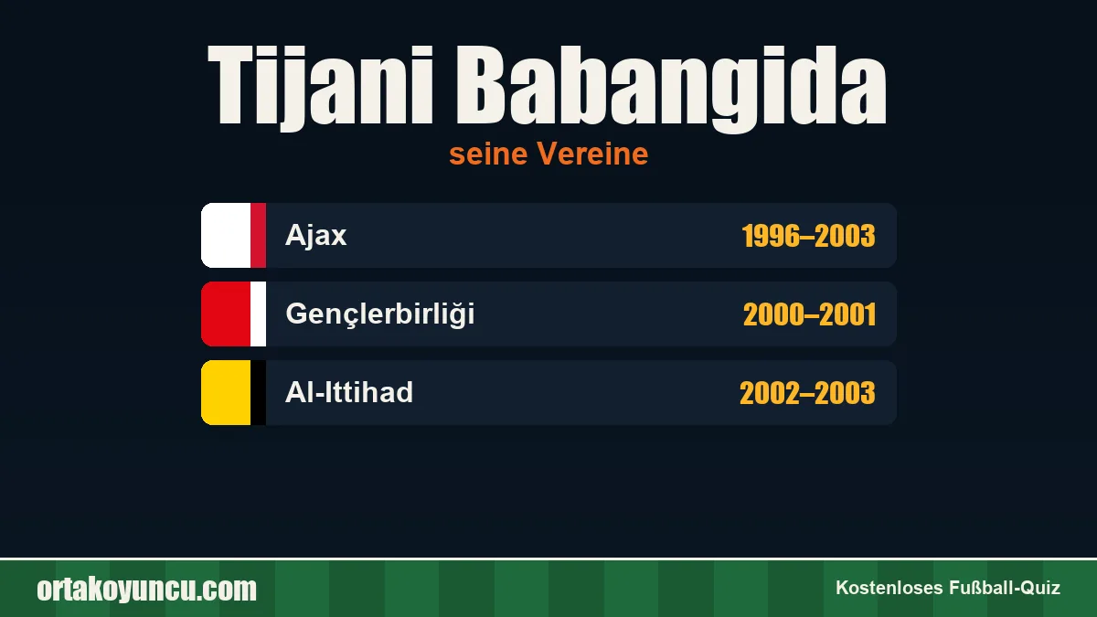 Tijani Babangida: Vereine und Jahre