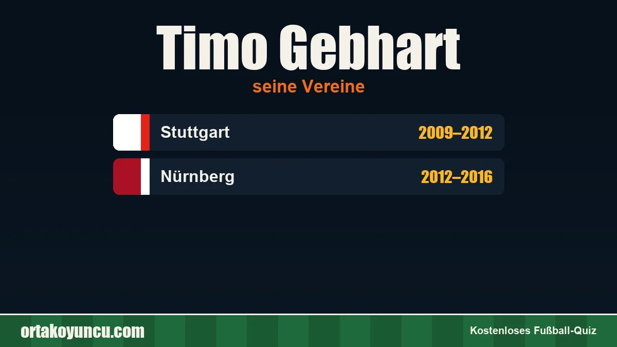 Timo Gebhart: Vereine und Jahre