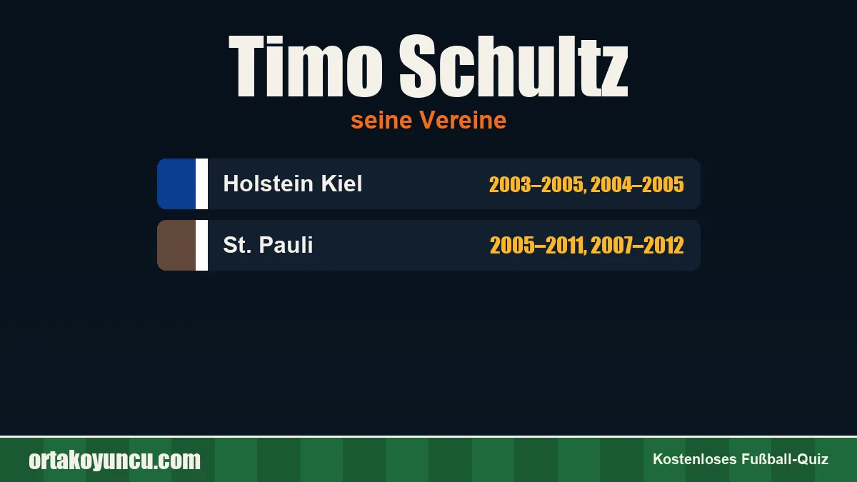 Timo Schultz: Vereine und Jahre