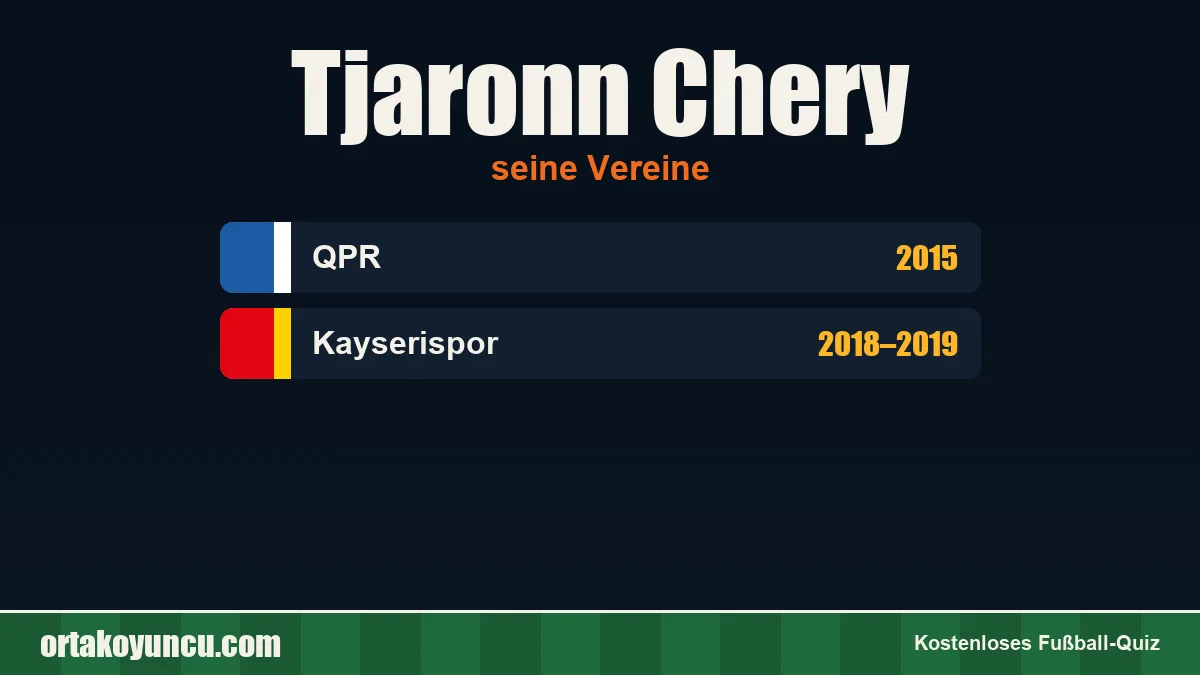 Tjaronn Chery: Vereine und Jahre