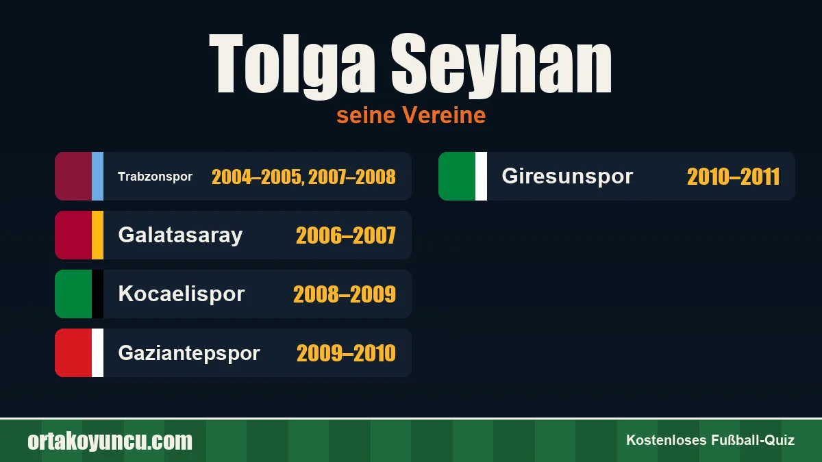 Tolga Seyhan: Vereine und Jahre