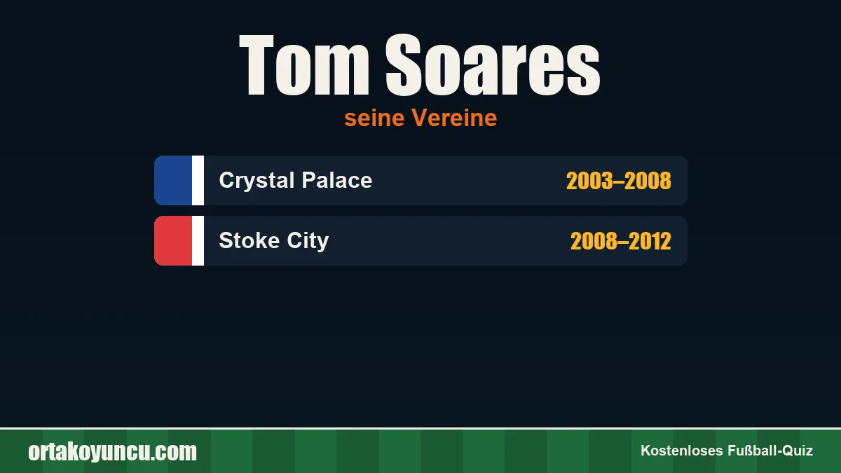 Tom Soares: Vereine und Jahre