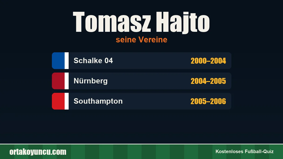 Tomasz Hajto: Vereine und Jahre