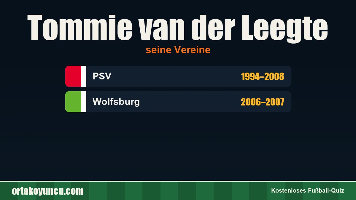 Tommie van der Leegte: Vereine und Jahre