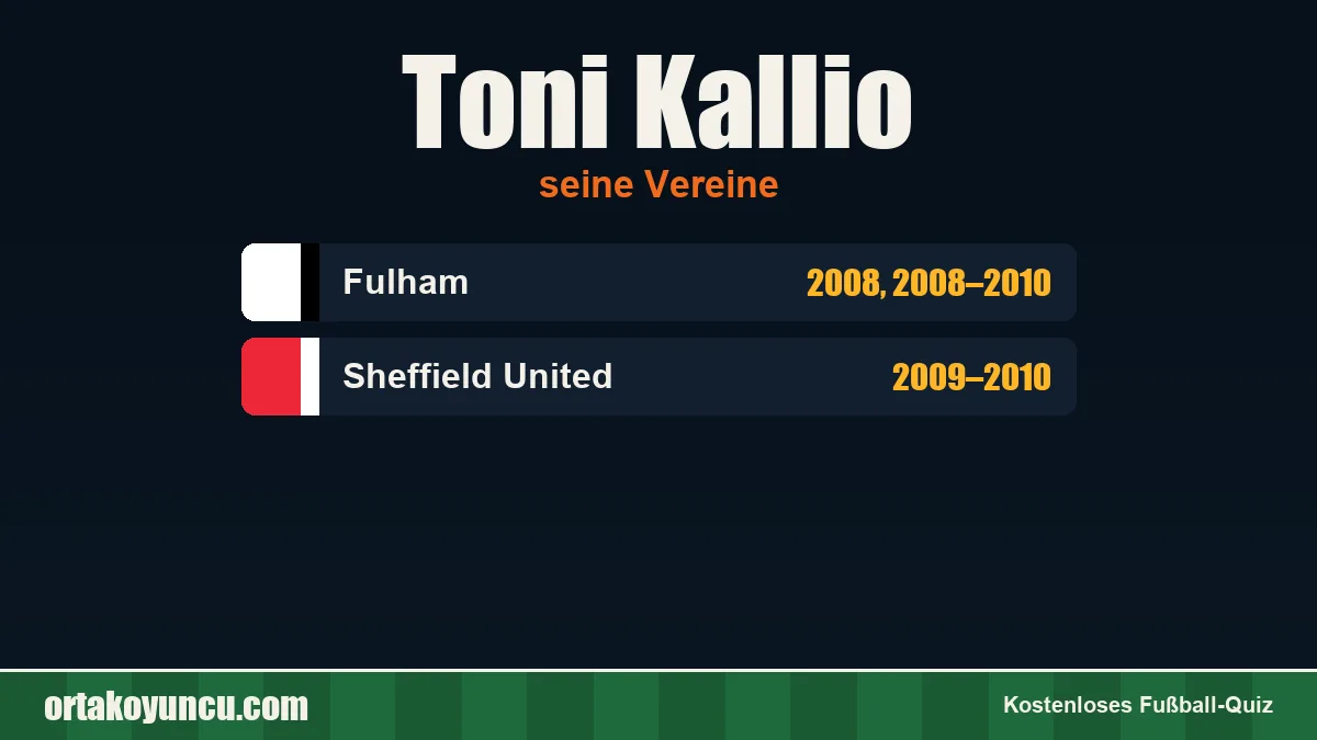 Toni Kallio: Vereine und Jahre