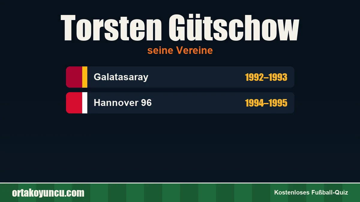 Torsten Gütschow: Vereine und Jahre