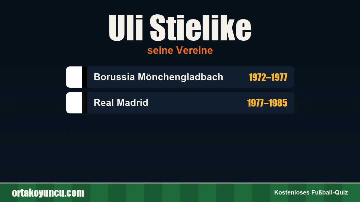 Uli Stielike: Vereine und Jahre