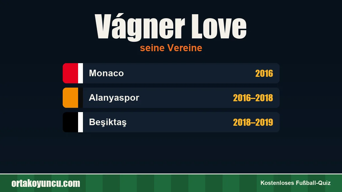 Vágner Love: Vereine und Jahre