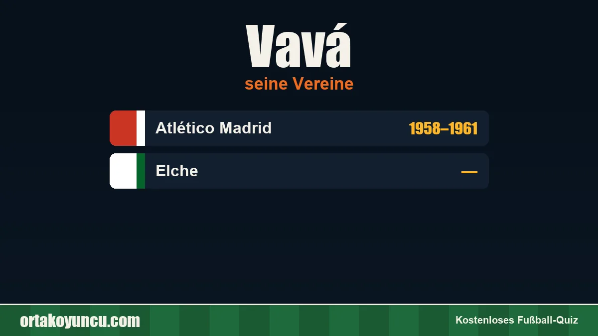 Vavá: Vereine und Jahre