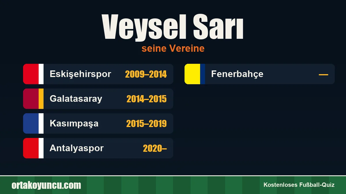 Veysel Sarı: Vereine und Jahre
