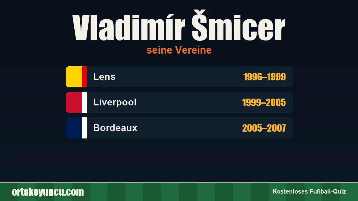 Vladimír Šmicer: Vereine und Jahre