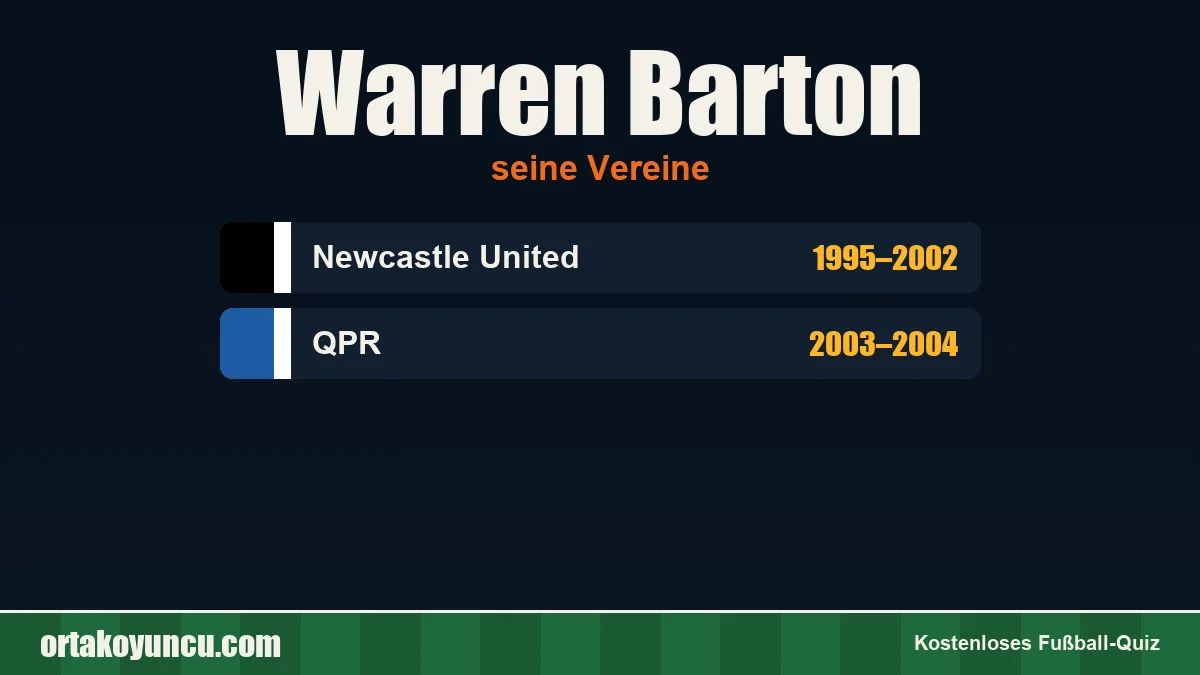 Warren Barton: Vereine und Jahre