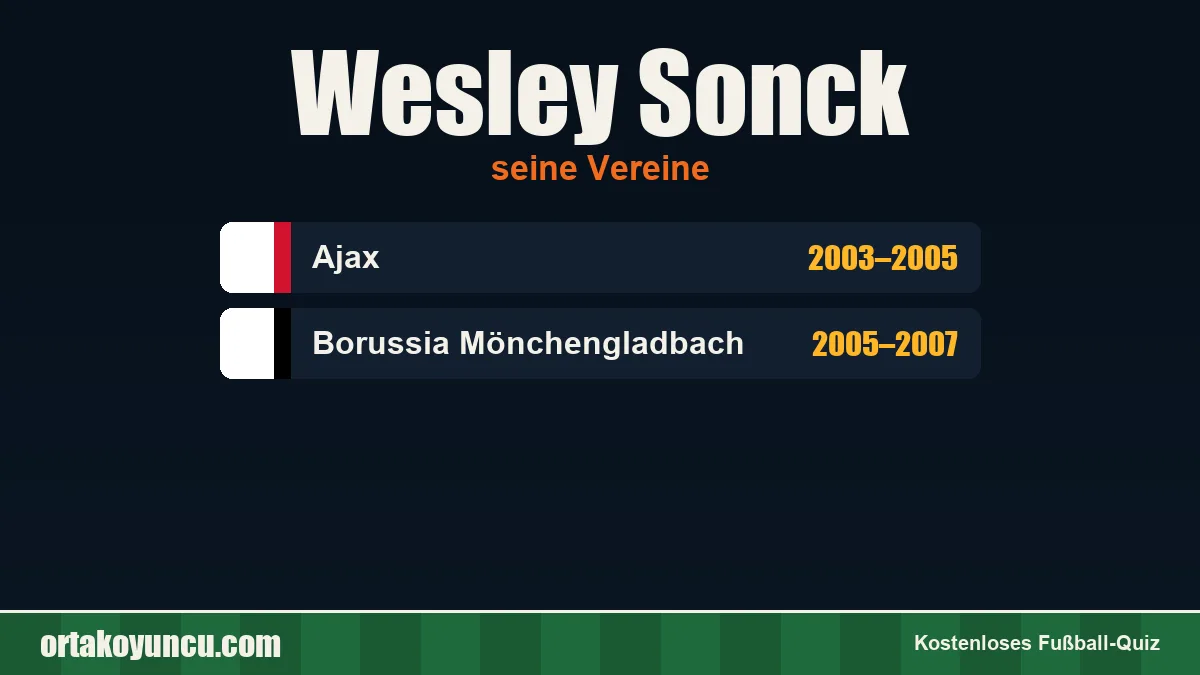 Wesley Sonck: Vereine und Jahre