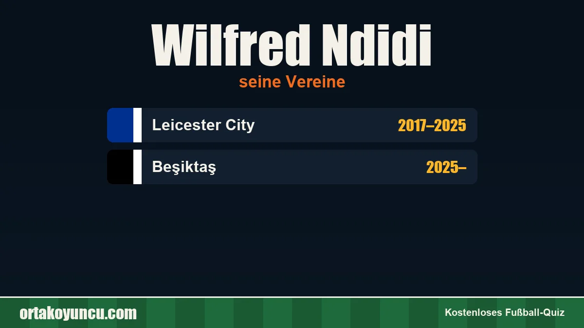 Wilfred Ndidi: Vereine und Jahre
