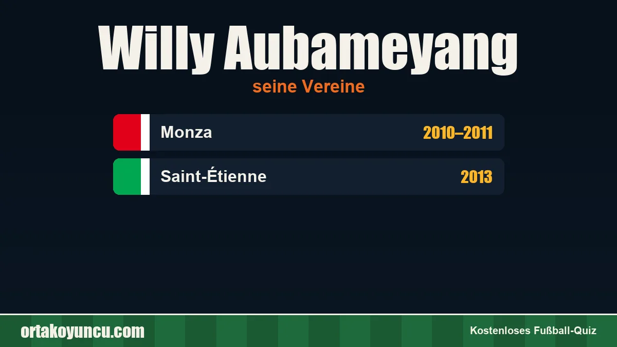 Willy Aubameyang: Vereine und Jahre
