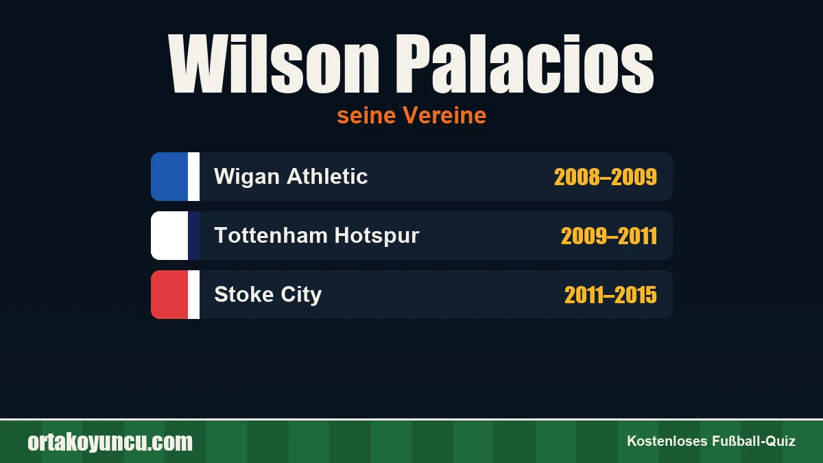 Wilson Palacios: Vereine und Jahre
