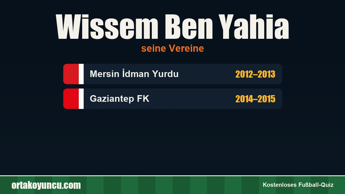 Wissem Ben Yahia: Vereine und Jahre