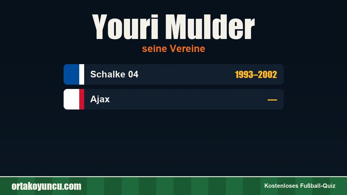 Youri Mulder: Vereine und Jahre