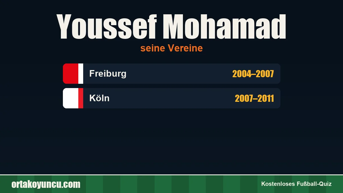 Youssef Mohamad: Vereine und Jahre