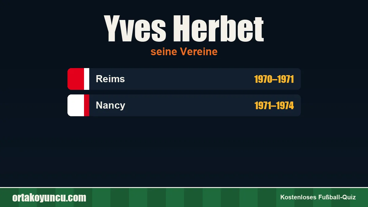 Yves Herbet: Vereine und Jahre