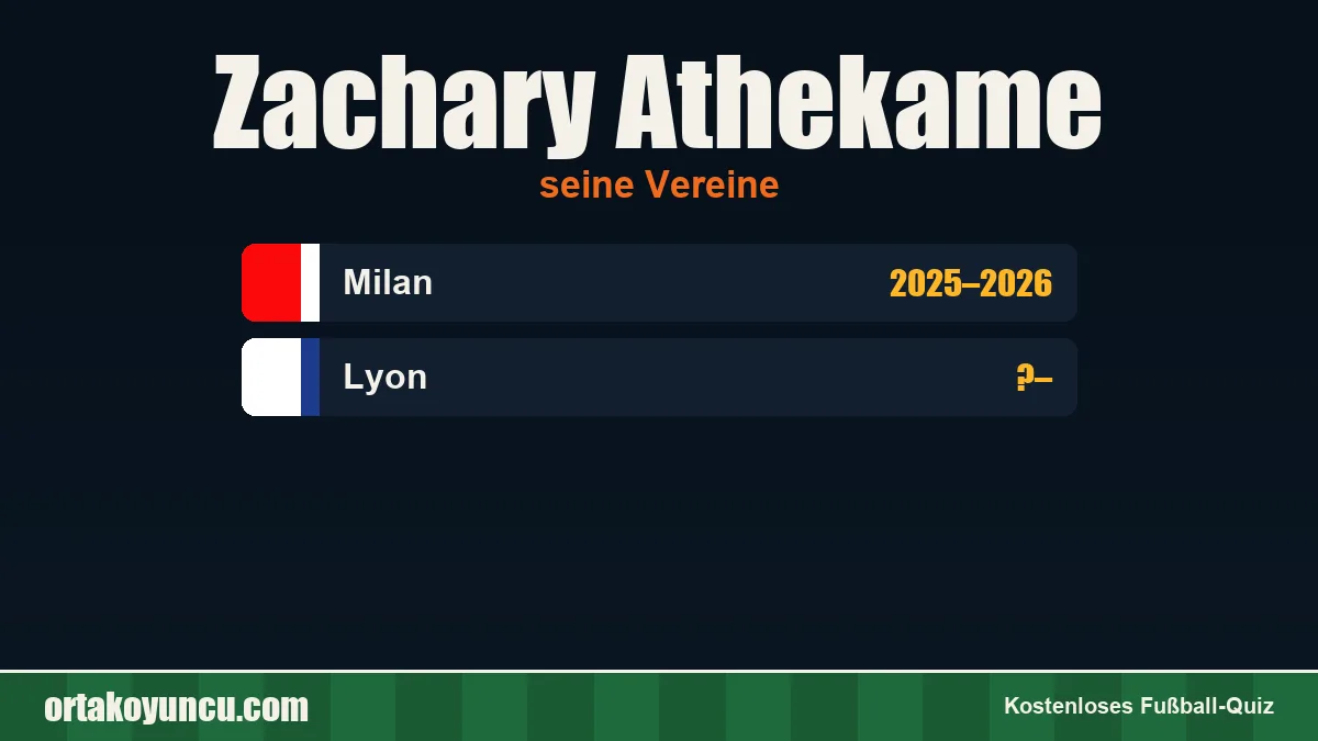 Zachary Athekame: Vereine und Jahre